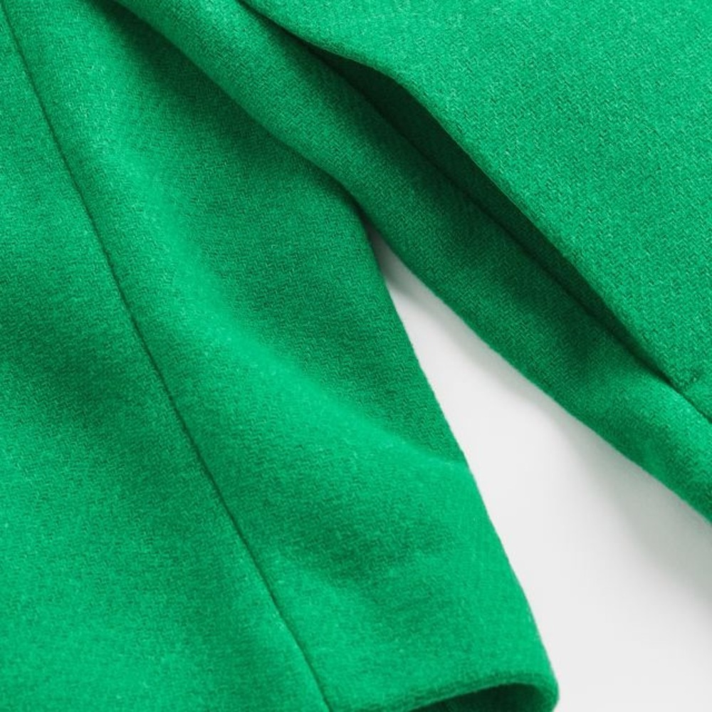 Green Single-Button Long Coat - Picture 5 of 16